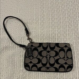 Coach Signature Black and Gray Wristlet